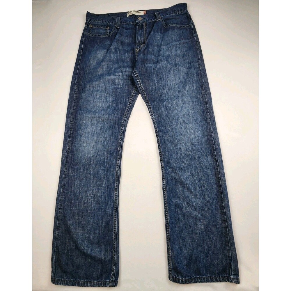 Levis 514 Slim Straight Jeans Mens 36x32 Lightweight Med Wash Classic Casual
